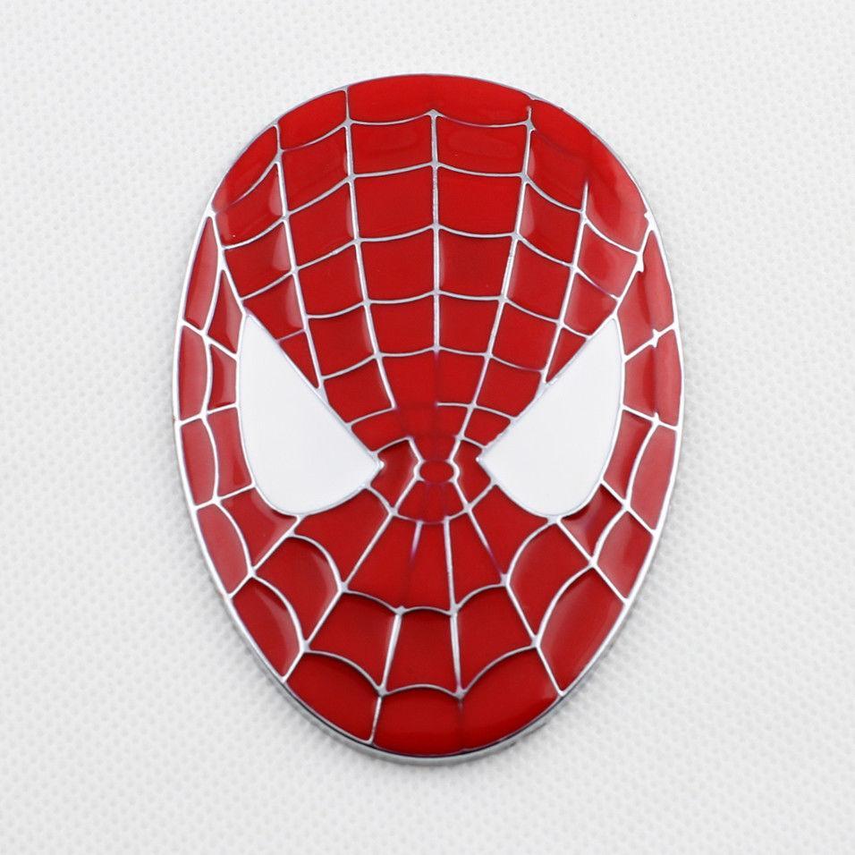 Red Spider Logo - Car Badge Accessories 3D Sticker Decal Red Spider Man Mask Emblem ...