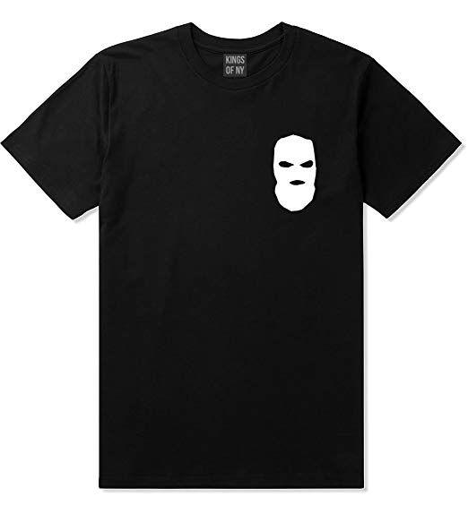 Black Mask Logo - Kings Of NY Ski Mask Chest Logo New York Hood T Shirt