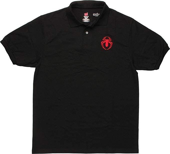 Red Spider Logo - Amazon.com: Spiderman Red Spider Logo Polo Shirt, Small: Clothing