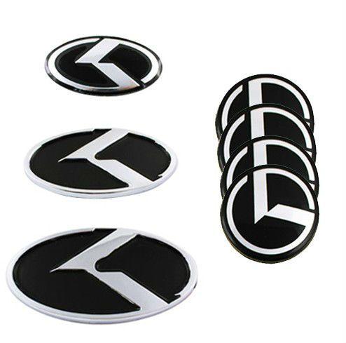Kia K Logo - KIA K Logo Hood Trunk Steering Car Wheel Centre Cap Emblem Badge Set ...