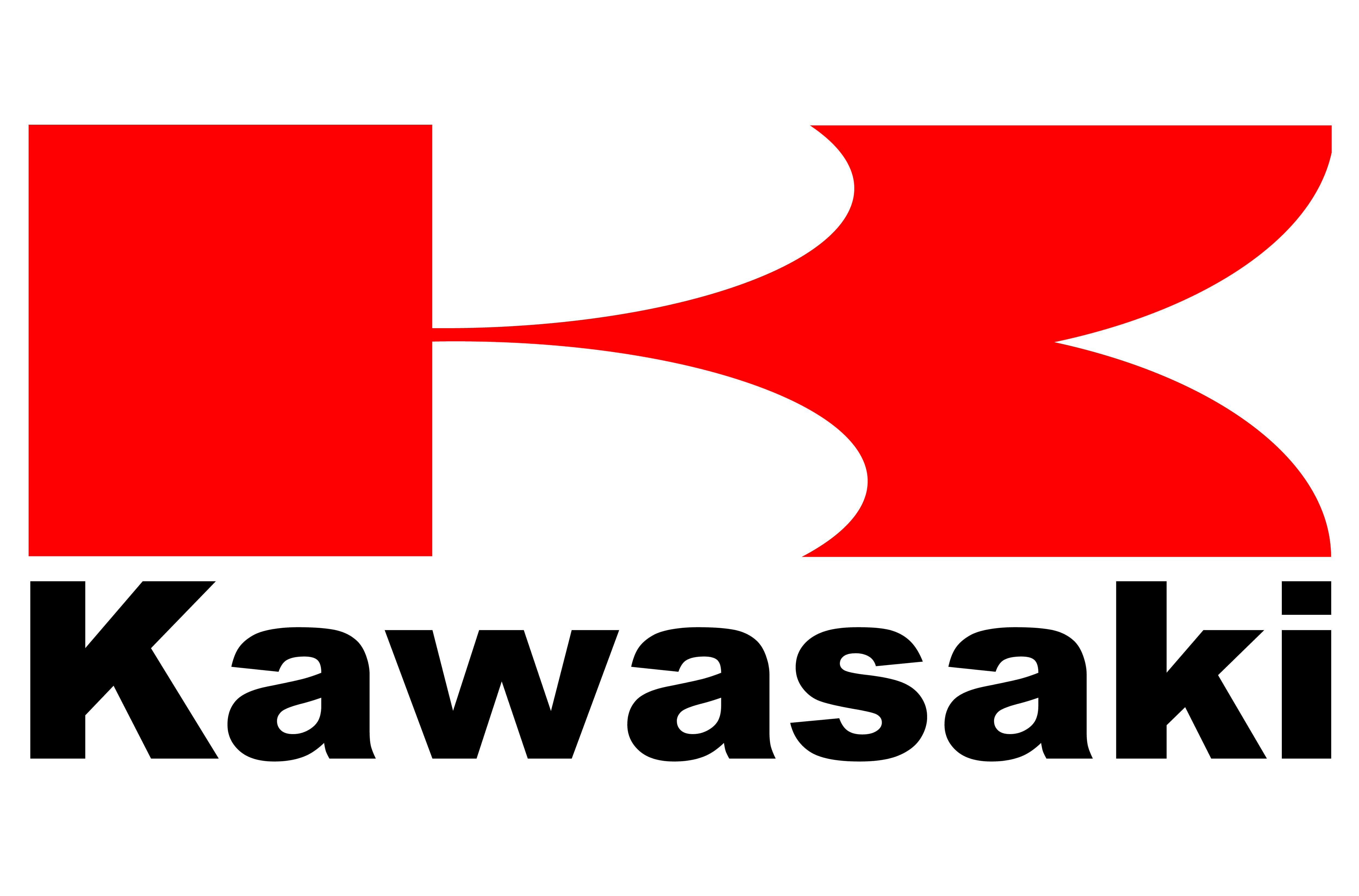 Red Black and White Logo - Kawasaki logo