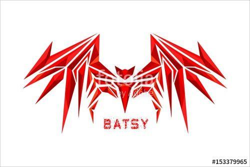Red Bat Logo - SHATTERED RED BAT VECTOR LOGO