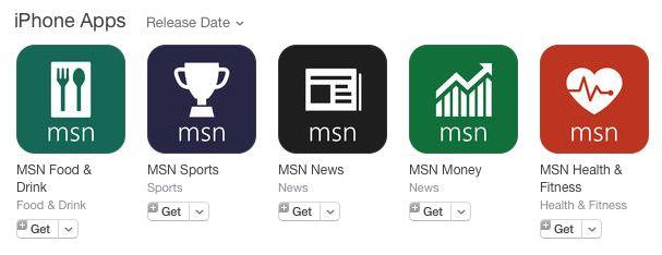 MSN Fitness Logo - MSN-branded apps added to Microsoft's iOS flock