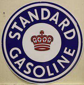 Oil Co Logo - Standard Gasoline's Metal Sign standard gas & oil co. embossed Logo ...