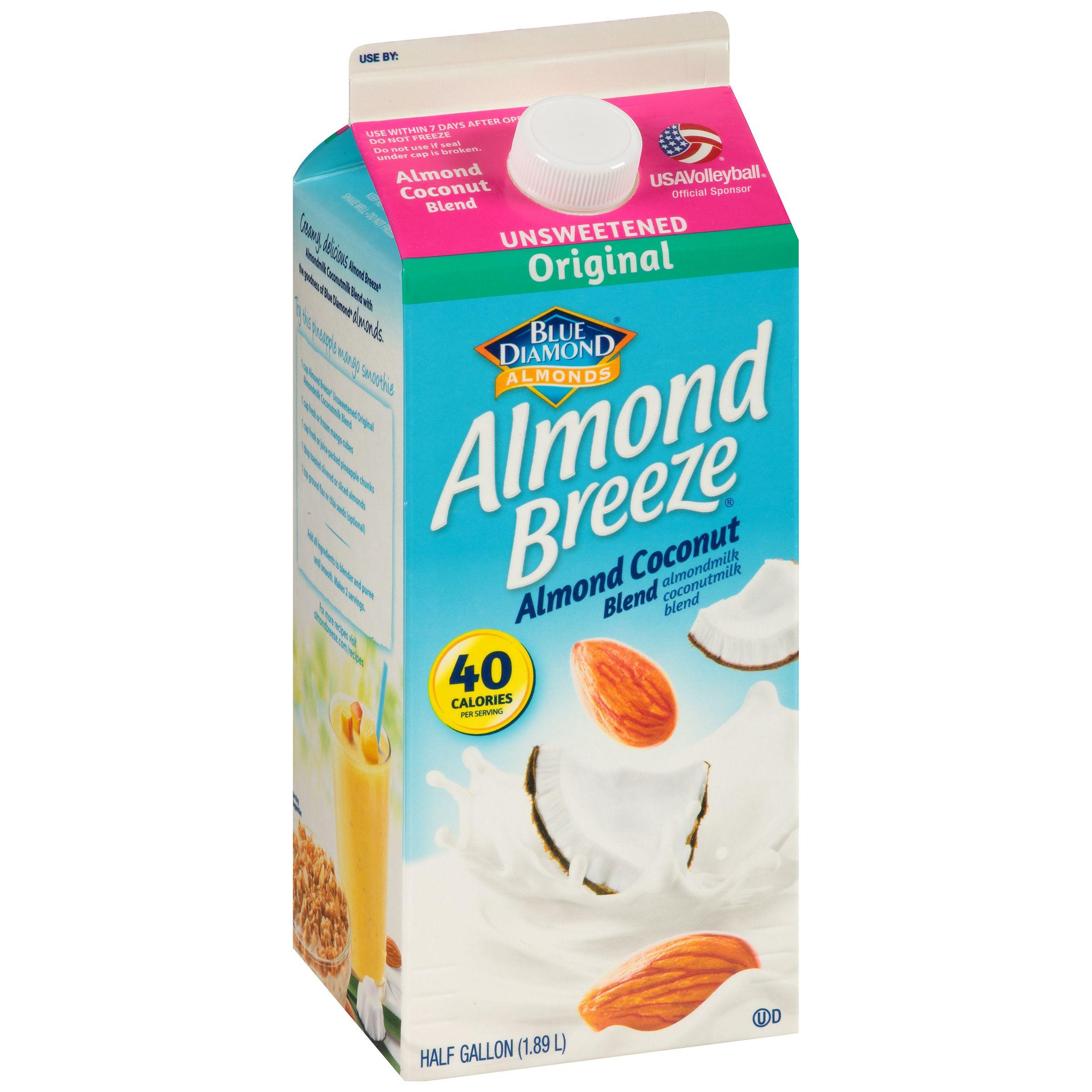 Blue Diamond Milk Logo - Blue Diamond Almond Breeze Almondmilk Coconut milk Blend, 0.5 gal