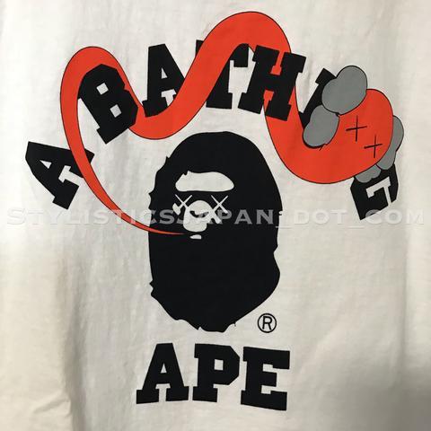 Kaws Logo - A Bathing Ape Bape x Kaws Logo Ringer Tee White M