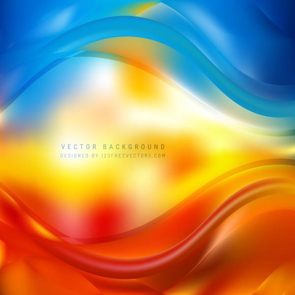 Red and Yellow Wave Logo - Blue Red Yellow Wave Design Background