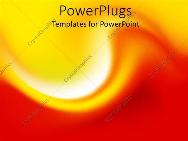 Red and Yellow Wave Logo - PowerPoint Template: Abstract background with red, orange, yellow