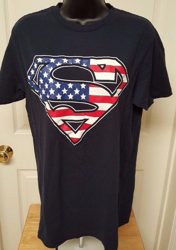 White and Blue Superman Logo - Superman Men's Red White Blue Superman Logo T Shirt Size M #Superman