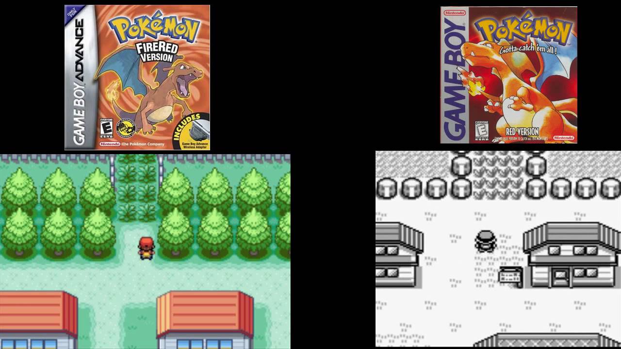 Blue Leaf Green Flame Logo - Pokemon Red vs Pokemon Fire Red side by side comparison - YouTube