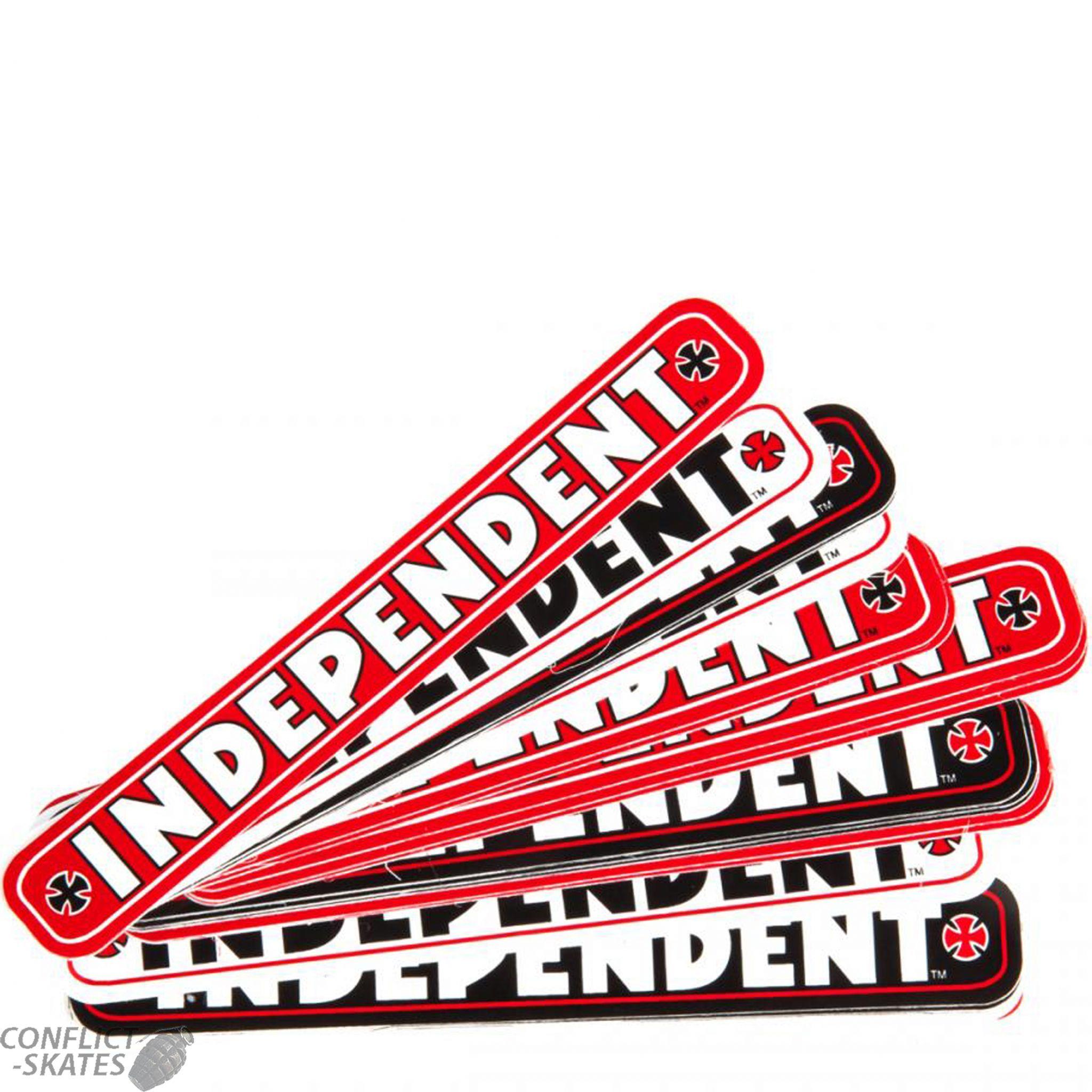 Red Black and White Logo - INDEPENDENT Bar Skateboard Sticker 10cm RED BLACK WHITE Indy Trucks
