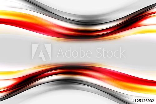 Red and Yellow Wave Logo - Red black yellow waves art. Blurred effect grey background. Abstract ...