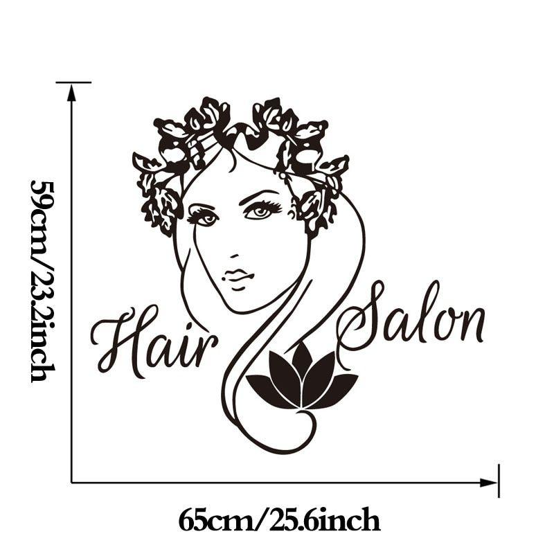 Flower Lady Logo - Hair Salon Logo Vinyl Wall Sticker Lady With Flower Wall Decals Home ...