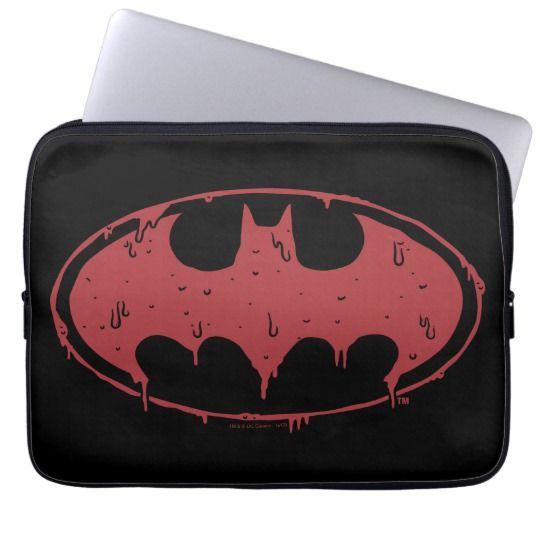 Red Bat Logo - Batman. Oozing Red Bat Logo Laptop Sleeve