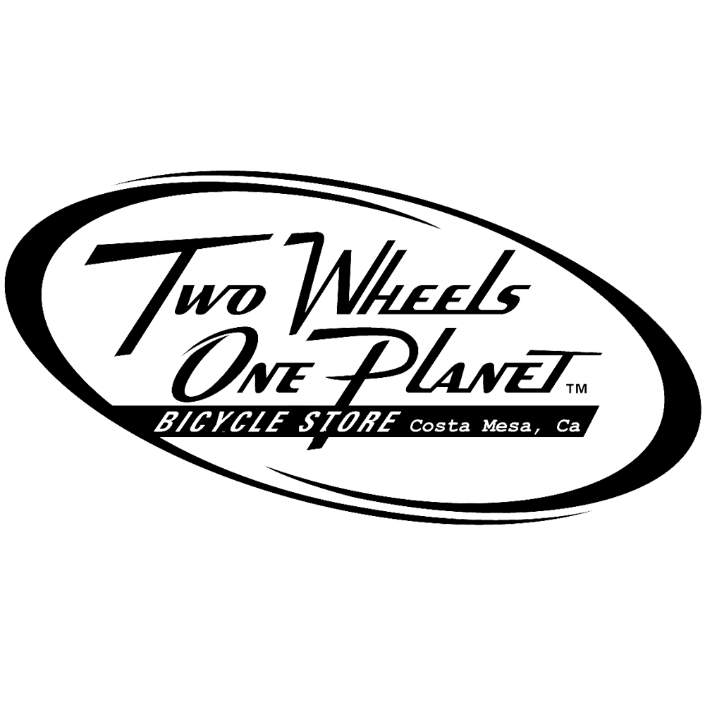 Two P Logo - Two Wheels One Planet. Bike Shop. Costa Mesa California