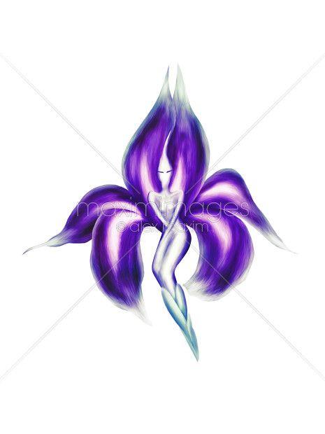 Flower Lady Logo - Illustration: Beautiful dancing lady flower artistic illustration