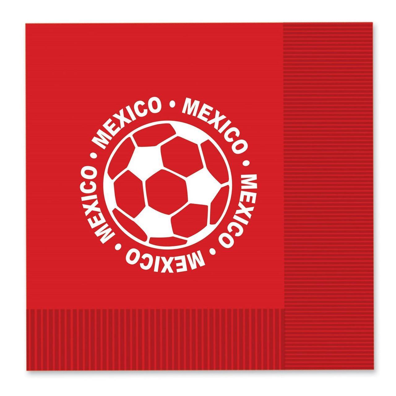 Red and White Soccer Ball Logo - Club Pack Of 192 Red & White 2 Ply Mexico Soccer Ball Paper Party