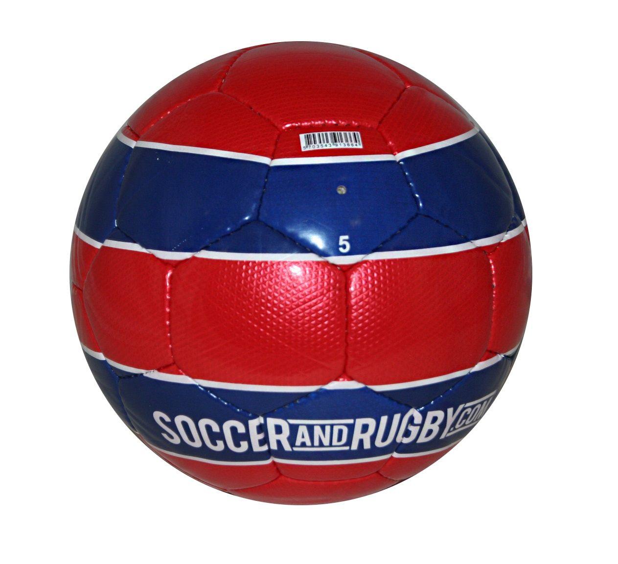 Red and White Soccer Ball Logo - Soccer & Rugby Select Custom Training Ball - Red