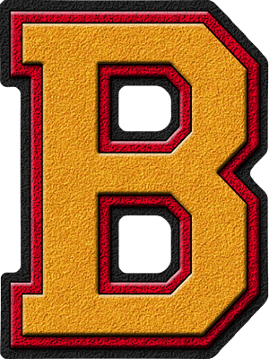 Red and Gold B Logo - Presentation Alphabets: Gold & Cardinal Red Varsity Letter B