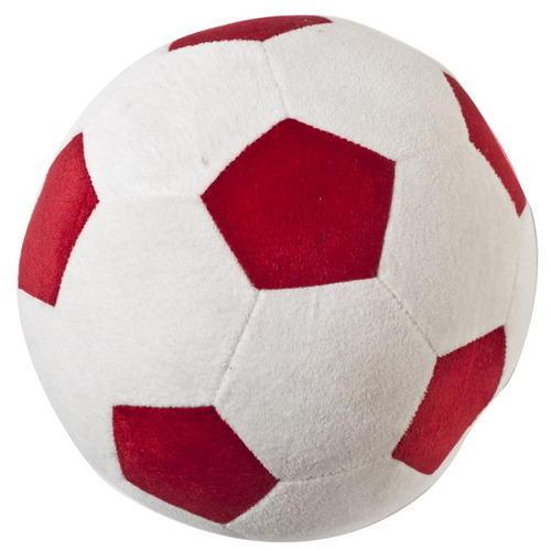 Red and White Soccer Ball Logo - Ball Shaped Cushions - Ball Cushion Exporter from Noida