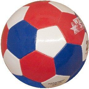 Red and White Soccer Ball Logo - Size 5 Blue, Red & White Panel Soccer Ball
