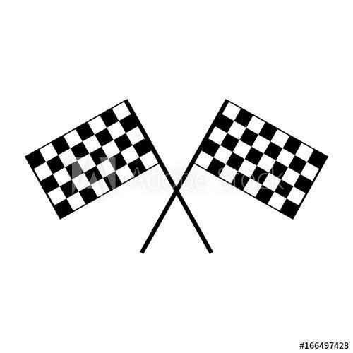 Checkered Square Logo - Crossed black and white checkered flags logo conceptual of motor ...