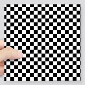 Checkered Square Logo - Black And White Checkered Square Stickers - CafePress