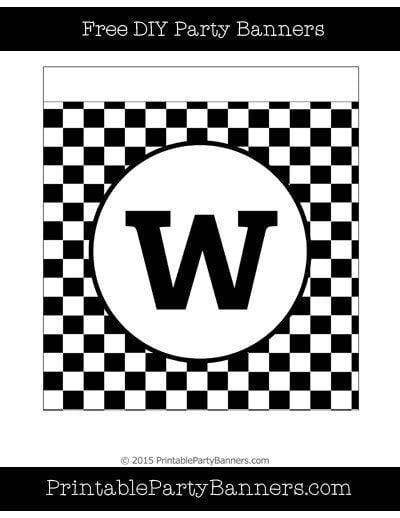 Checkered Square Logo - Black and White Square Checkered Lowercase Letter W