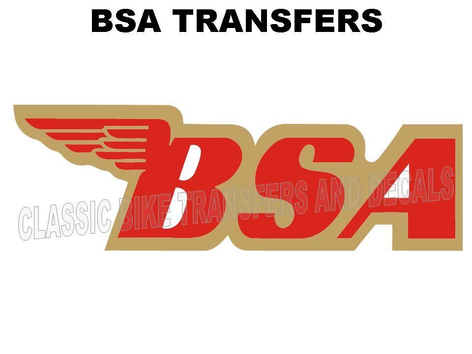 Red and Gold B Logo - BSA Tank Transfer Outlined Winged B Red Gold D50089 Standard Size