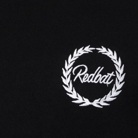 Black Red Bat in Circle Logo - Redbat Men's Embroidery T-Shirt