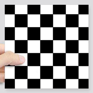 Checkered Square Logo - Black And White Checkered Square Stickers - CafePress