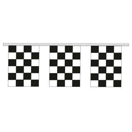 Checkered Square Logo - Checkered Square Pennant - Black/White