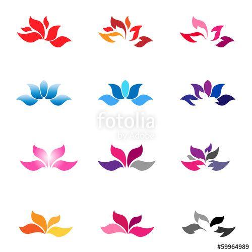 Zen Flower Logo - Lotus zen flower icons logo collection