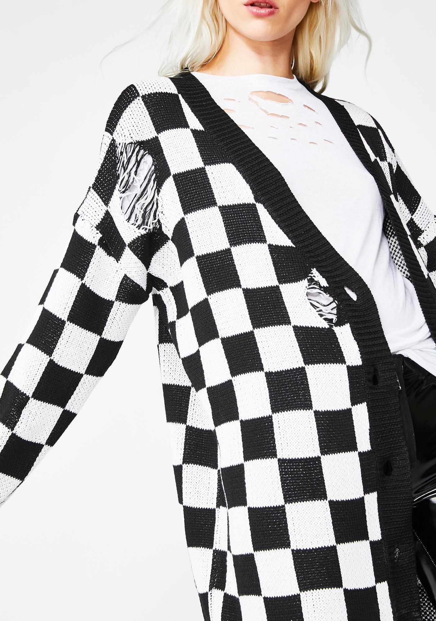 Checkered Square Logo - Square Me Up Checkered Cardigan