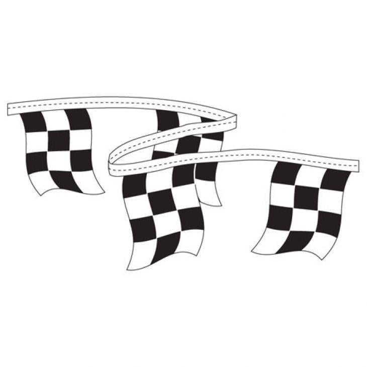 Checkered Square Logo - Checkered Pennant - Black, White Square Flags