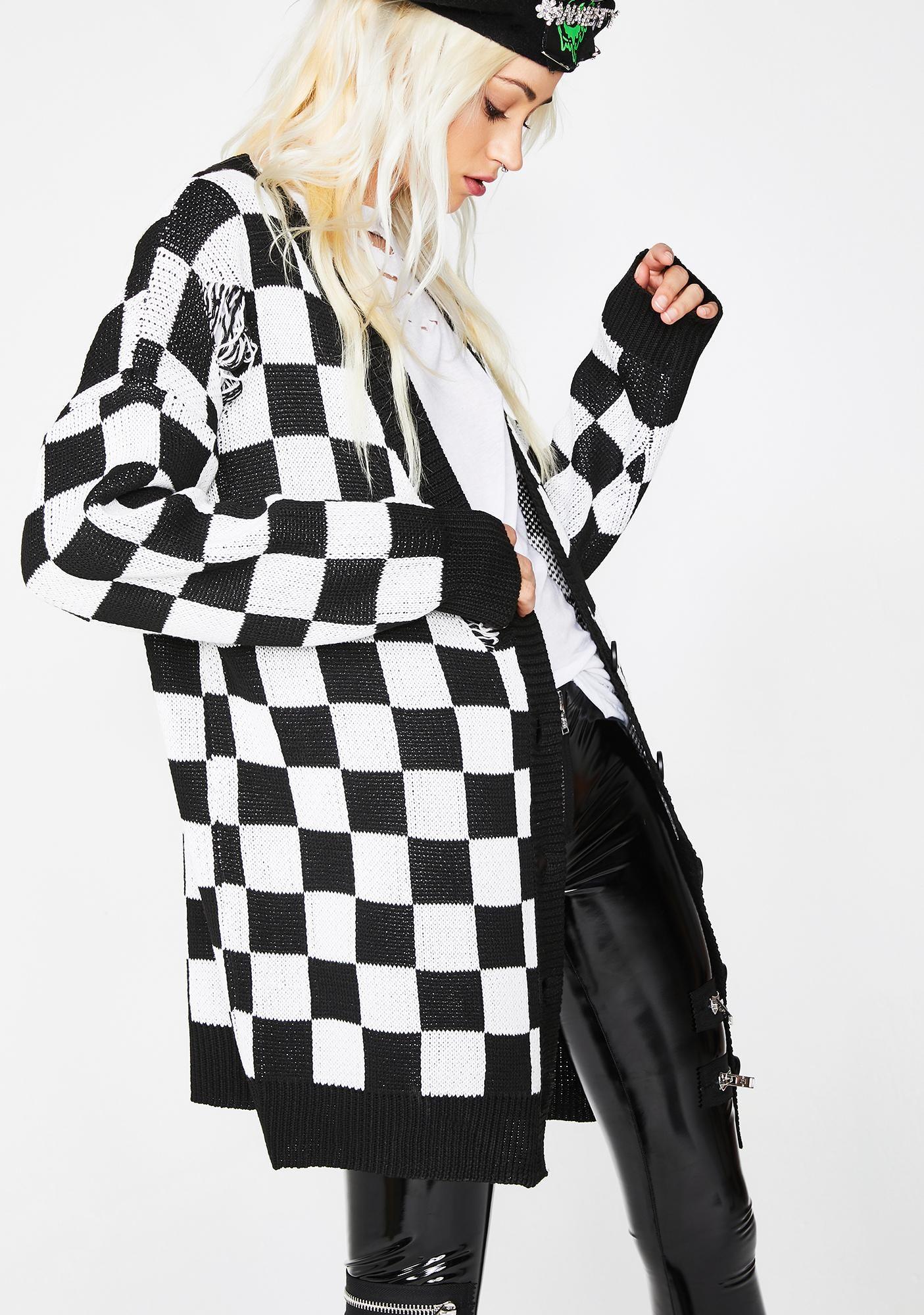 Checkered Square Logo - Square Me Up Checkered Cardigan