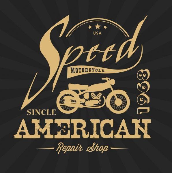Motorcycle Shop Logo - Motorcycle repair shop logo retro silhouette calligraphy design Free ...