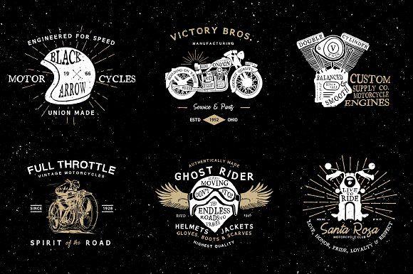 Custom Motorcycle Logo - Vintage Motorcycle Logos ~ Logo Templates ~ Creative Market