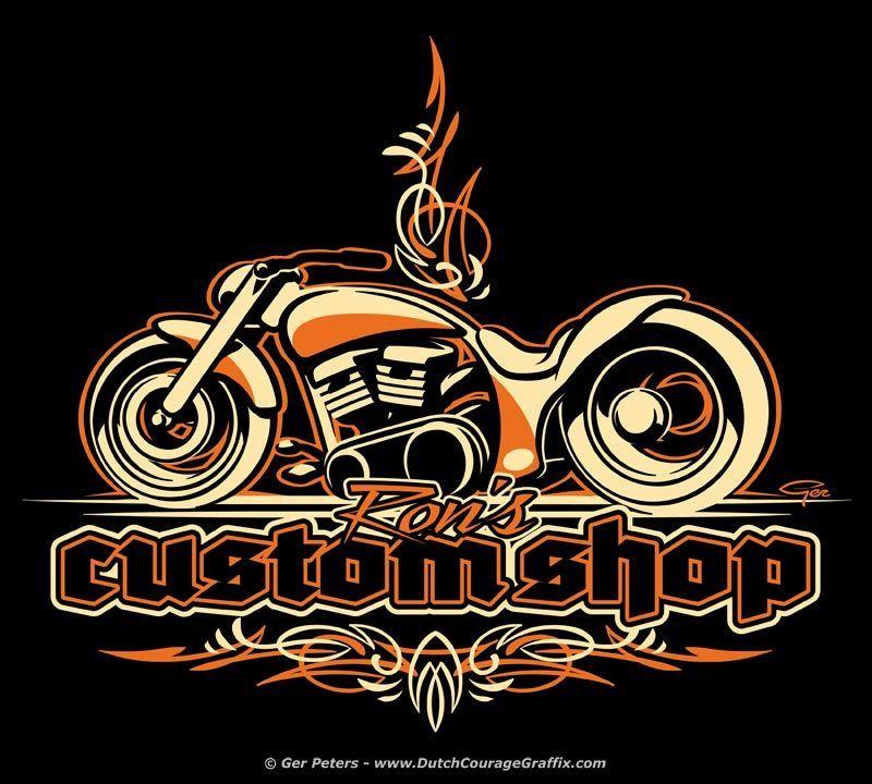 Motorcycle Shop Logo - Logo work for Ron's Custom Shop #custom #Harley #Davidson ...