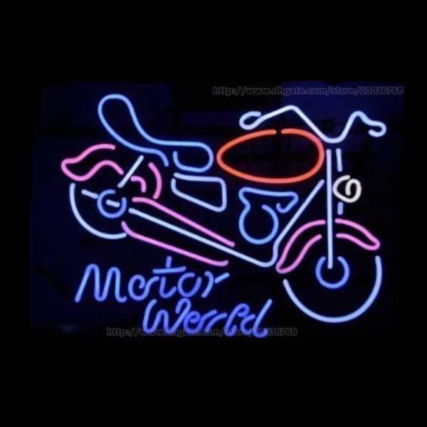 Motorcycle Shop Logo - Motorcycle Logo Motor World Sport Neon Sign Real Glass Tuble