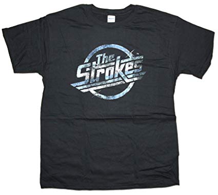 Magna Logo - Official T Shirt THE STROKES Blue Silver MAGNA Logo S: Amazon.co.uk