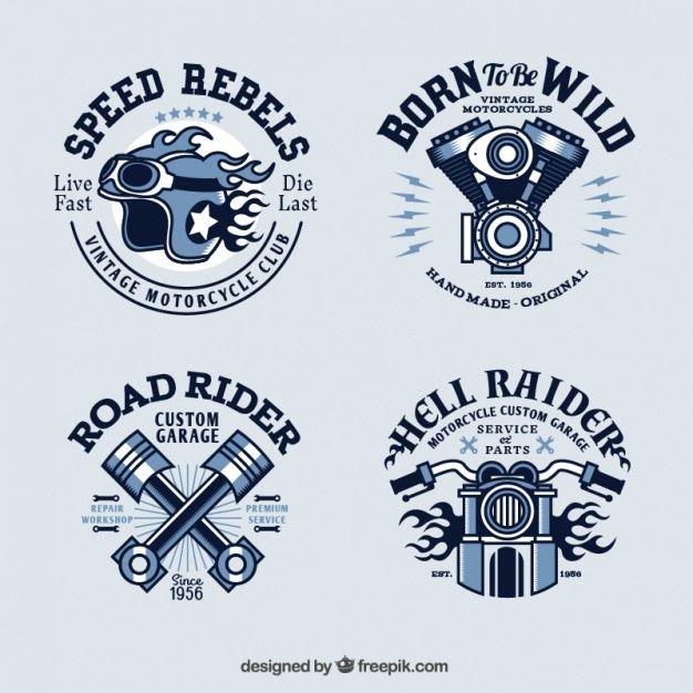 Vintage Motorcycle Logo - Vintage motorcycle logo collection Vector | Free Download