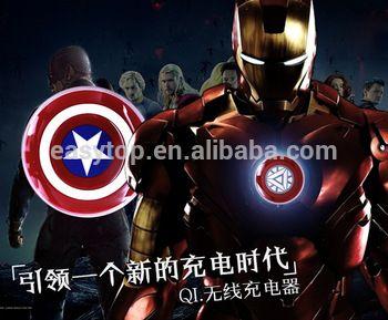 American Iron Logo - Multi Print Captain American Iron Man Logo Universal Qi Wireless ...