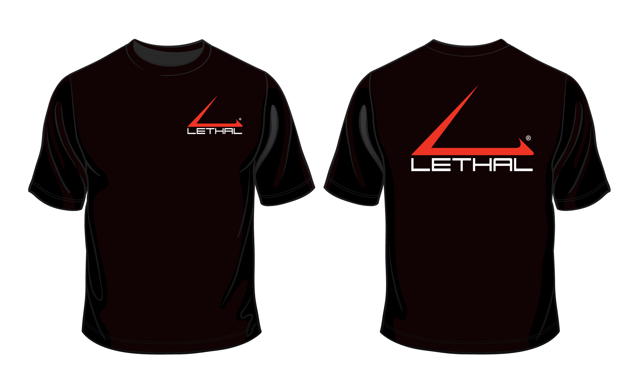 Red Black and White Logo - Lethal Logo T-Shirt Short Sleeve (Black with Red and White Logo ...