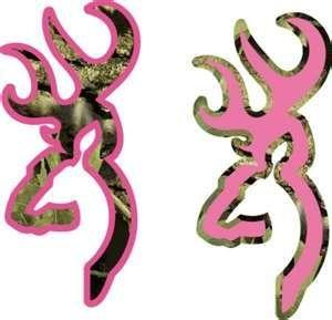 Pink Camouflage Browning Deer Head Logo - Two camo n pink browning logos. Hunting. Pink camo, Camo, Pink