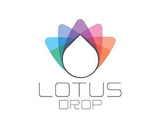 Zen Flower Logo - Lotus Drop logo design: yoga, flower, zen #logo #design #l