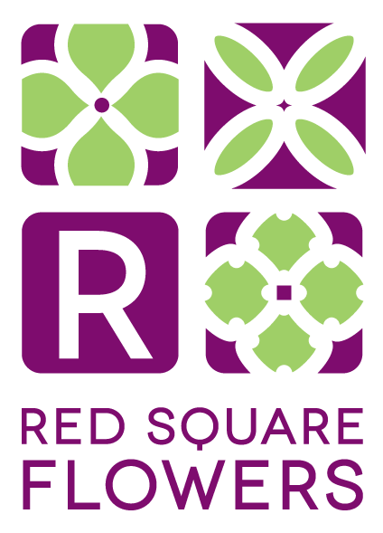 Red -Orange Square Logo - Upscale Florist | Indoor plants | Living Walls | Red Square Flowers