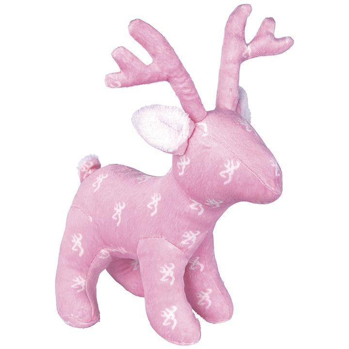 Pink Camouflage Browning Deer Head Logo - Pink Browning Buckmark Deer Plush