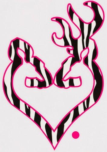 Pink Camouflage Browning Deer Head Logo - Decals