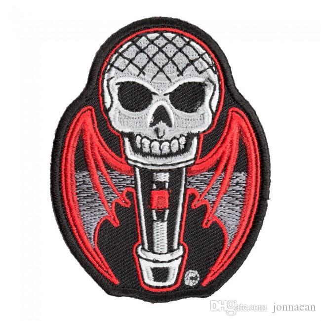 Red Bat Logo - 2019 Count Mic Cula Skull & Red Bat Wings Patch, Microphone ...